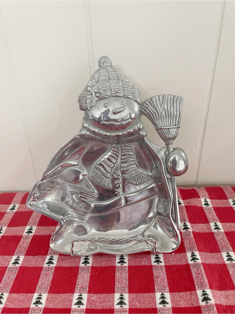 Lenox Silver Snowman Decorative Serving Tray